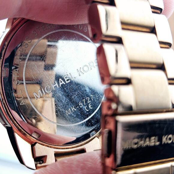 Michael Kors Women's Mercer Rose Gold Link Band Watch Chronograph Multifunction - Picture 6 of 7